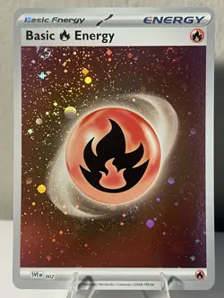 4 Swirls Cosmos Basic Fire Energy SVE 002 Pokemon TCG - Image 1