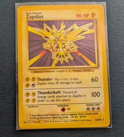 Pokemon Zapdos Holo Rare Base Set 16/102 1999 - Image 3