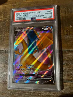 Pokemon 2020 Champions Path Elite Trainer Box CHARIZARD V Promo #050 PSA 8 RARE - Image 1