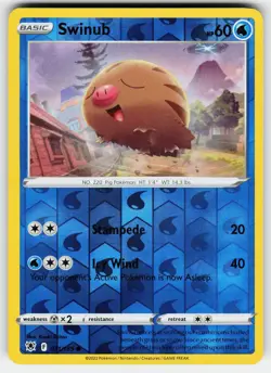 Swinub 031/189 Common Astral Radiance Pokemon Reverse Holo Near Mint - Image 1