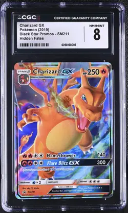 CGC 8 - 2019 Pokemon Hidden Fate Charizard GX SM211 - Black Star Promos - Image 1