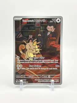 Pokemon TCG Team Rockets Meowth & Giovanni 203/182 Destined Rivals Full Art - Image 1