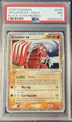 2006 Pokemon Black Star Promo 038 Groudon EX Holo PSA 7 NM - Image 1