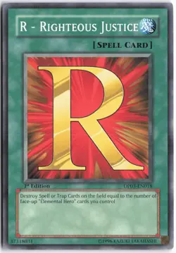 Yugioh - R - Righteous Justice DP03-EN018 1st Edition - Duelist Pack 3: Jaden Yu - Image 1