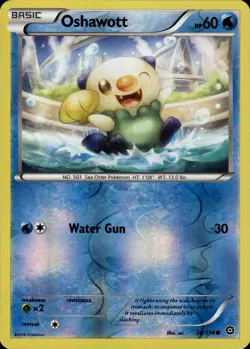 Oshawott Common XY Steam Siege 30/114 Water Reverse Holo Pokemon Card - Image 1