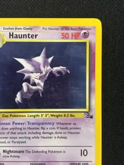 Pokemon TCG Haunter 6/62 Unlimited Fossil Holo Foil HP Card - Image 3