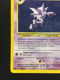 Pokemon TCG Haunter 6/62 Unlimited Fossil Holo Foil HP Card - Image 5