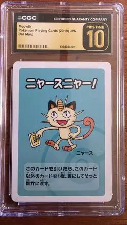 Pokemon Meowth Old Maid 2019 Japanese Playing Cards Regular Finish CGC 10 - Image 1