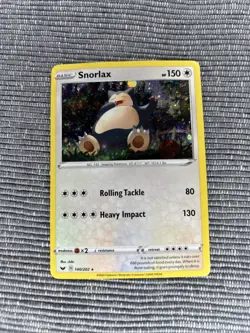 SWIRL C 🌀 Snorlax 140/202 Cosmos Holo Rare Sword & Shield Pokemon Card - NM - Image 1