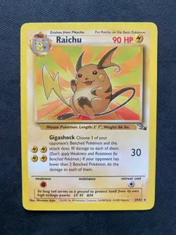 Raichu 29/62 Fossil Rare Non-Holo 1999 Vintage WOTC Pokemon TCG Card - Image 1