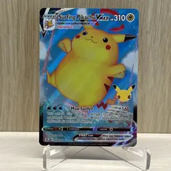 Pokemon Surfing Pikachu VMAX Full Art Ultra Rare Holo 009/025 Celebrations Card - Image 1