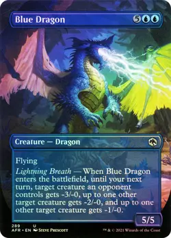 MTG FOIL Blue Dragon Borderless - Adventures in the Forgotten Realms #289 - Image 1