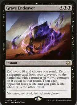 Magic The Gathering, Grave Endeavor, Commander: AitFR, Regular - Image 1