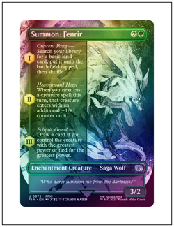 1x Summon: Fenrir, Borderless Art Foil, Final Fantasy, Magic MTG NM - Image 1