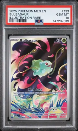 2025 POKEMON MEG EN-MEGA EVOLUTION ILLUSTRATION RARE #133 BULBASAUR PSA 10 - Image 1