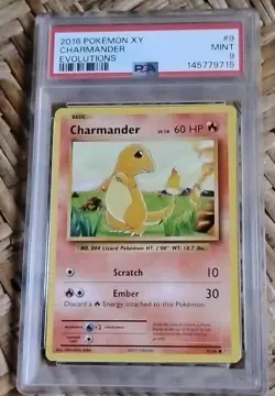 Pokemon 2016 Charmander 9/108 Evolutions PSA 9 Mint Regular Common - Image 1