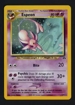 Espeon 1/75 Neo Discovery Unlimited Holofoil Holo Rare Pokemon TCG - Image 1