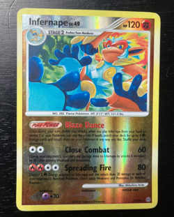 Pokemon Stormfront RARE Revers Holo Infernape Lv.49 3/100 EX/LP Condition - Image 1