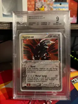 Pokemon TCG 2003 EX Sandstorm Aggron ex HOLO R #95/100 Ultra Rare BGS 9 MINT - Image 1