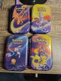 Pokemon TCG Kanto Power Mini Tins Lot - Pikachu, Mewtwo, Mew, Charizard 2025 - Image 1