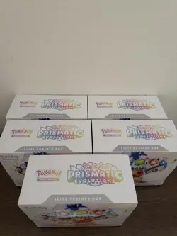 **LOT OF 5** Pokemon Prismatic Evolutions Elite Trainer Box ETB Factory Sealed - Image 2