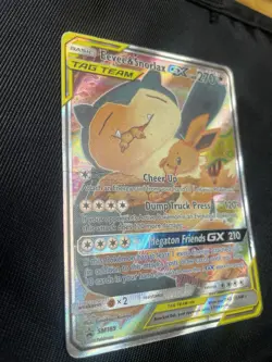Eevee & Snorlax GX SM169 Pokemon Black Star Promo Sun & Moon Tag Team - Image 2