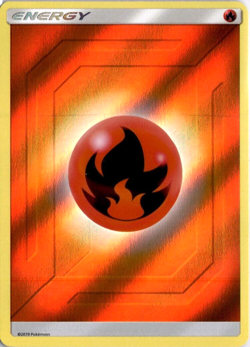 Pokemon Hidden Fates Fire Energy - 2019 - Reverse Holo - Image 1