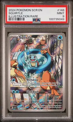 Squirtle Pokemon TCG Stellar Crown Illustration Rare Holo PSA 9 148/142 🔥 - Image 1