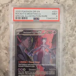 Pokemon TCG Team Rocket's Mewtwo ex 231/182 Special Illustration Rare Holo PSA 9 - Image 1