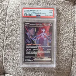 Pokemon TCG Team Rocket's Mewtwo ex 231/182 Special Illustration Rare Holo PSA 9 - Image 5