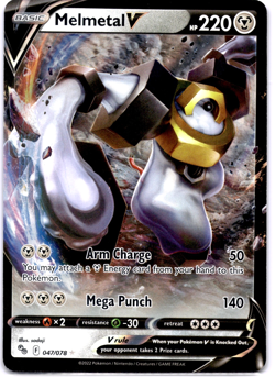 Pokemon TCG Melmetal V 047/078 Pokemon GO Holo Rare Near Mint - Image 1