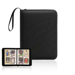 4 Pocket Trading Card Binder, Premium PU Card Collection Binder,400 Double Si - Image 1
