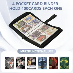 4 Pocket Trading Card Binder, Premium PU Card Collection Binder,400 Double Si - Image 3