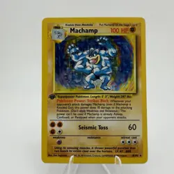 1999 Base Set Machamp First Edition Holo Lightly Played 8/102 Vintage Card WOTC - Image 1