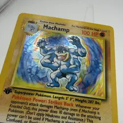 1999 Base Set Machamp First Edition Holo Lightly Played 8/102 Vintage Card WOTC - Image 3