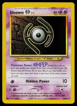 Pokemon Card - Unown [H] Neo Destiny 28/105 Rare - Image 1