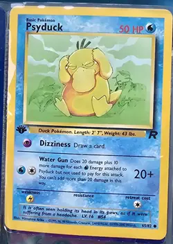 Pokemon TCG Psyduck Fossil, 1st Edition Regular Card 65/82 - Image 1
