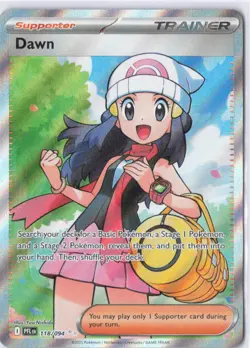 Pokemon Dawn Ultra Rare Full Art Holo Trainer Card PFLN 118/094 - Image 1