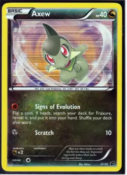 POKEMON 2x AXEW 12/20; 13/20 DRAGON VAULT HOLO NM 2012 RELEASE (A3) - Image 3