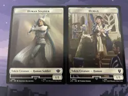 x4 Human Soldier Human Double Sided Token T MTG Commander Lord of the Rings - Image 1