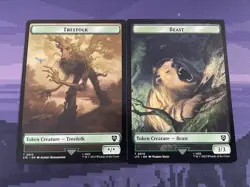 x4 Beast Treefolk Double Sided Token T MTG Commander: The Lord of the Rings - Image 1