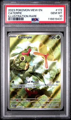 2023 POKEMON MEW EN-151 ILLUSTRATION RARE #172 CATERPIE PSA 10 - Image 1