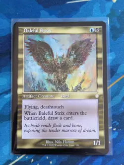 MTG Baleful Strix RETRO FRAME - NM - The Brothers' War - Image 1