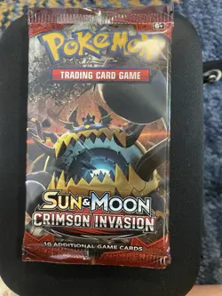 Pokemon Sun & Moon Crimson Invasion Booster Pack TCG Factory Sealed 820650802492 - Image 1