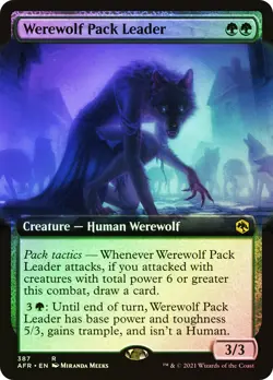 MTG FOIL Werewolf Pack Leader Extended Art - Adventures in the Forgotten Realms - Image 1