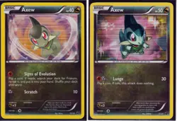 POKEMON 2x AXEW 12/20; 13/20 DRAGON VAULT HOLO NM 2012 RELEASE (A2) - Image 1