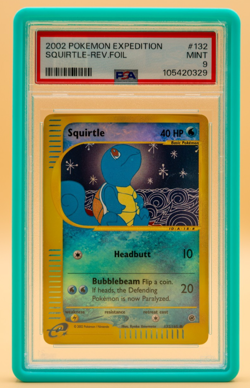 2002 Pokemon Expedition Squirtle Reverse Foil #132 PSA 9 (POP 81) - Image 1