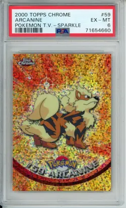 PSA 6 - Arcanine Sparkle - 2000 Topps Chrome Pokemon TV - Image 1