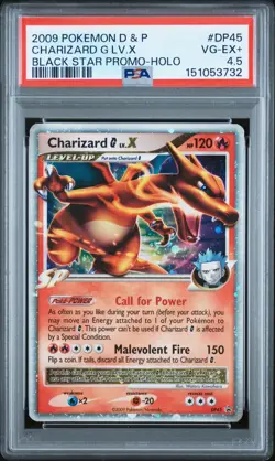 2009 POKEMON DIAMOND & PEARL BLACK STAR PROMO HOLO #DP45 CHARIZARD G LV.X PSA 5 - Image 1