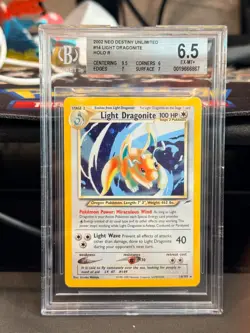 Pokemon Light Dragonite Neo Destiny Unlimited Holo Rare #14 BGS 6.5 - Image 1